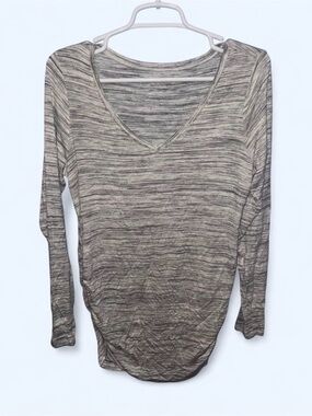 Motherhood Maternity Heathered V-Neck Long Sleeve Top